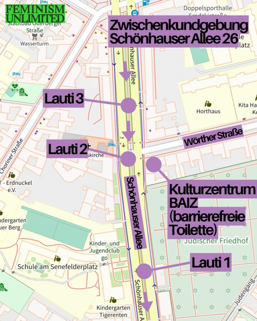 Zwischenkundgebung Sch&ouml;nhauser Allee 26

Barrierefreie Toiletten im Kulturzentrum BAIZ